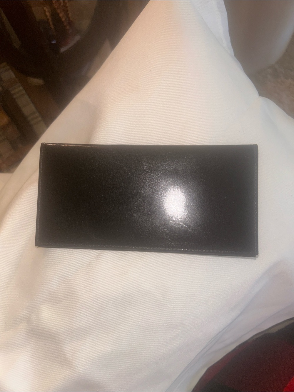 MONSAC Black Leather Long Card Holder